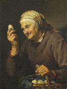 Hendrick Bloemaert Old woman selling eggs oil painting reproduction